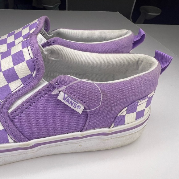 Vans Kids Purple Checkered Slip-On Shoes - Picture 6 of 8